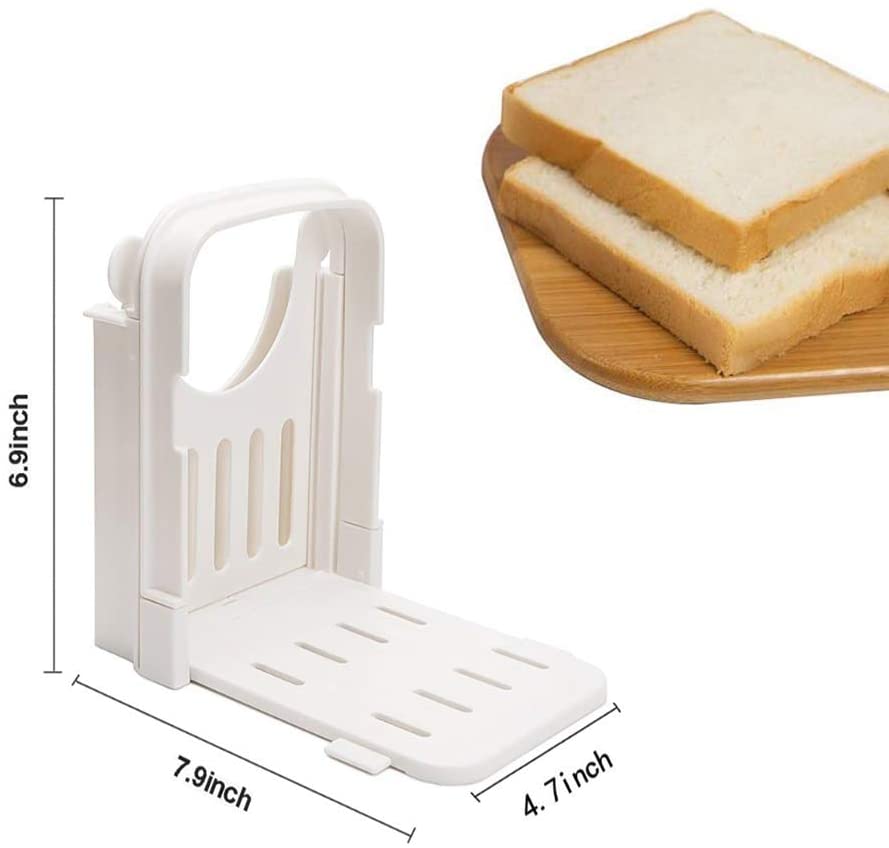 Bread Slicer, Foldable Bread Toast Slicer Bagel Loaf Slicer for