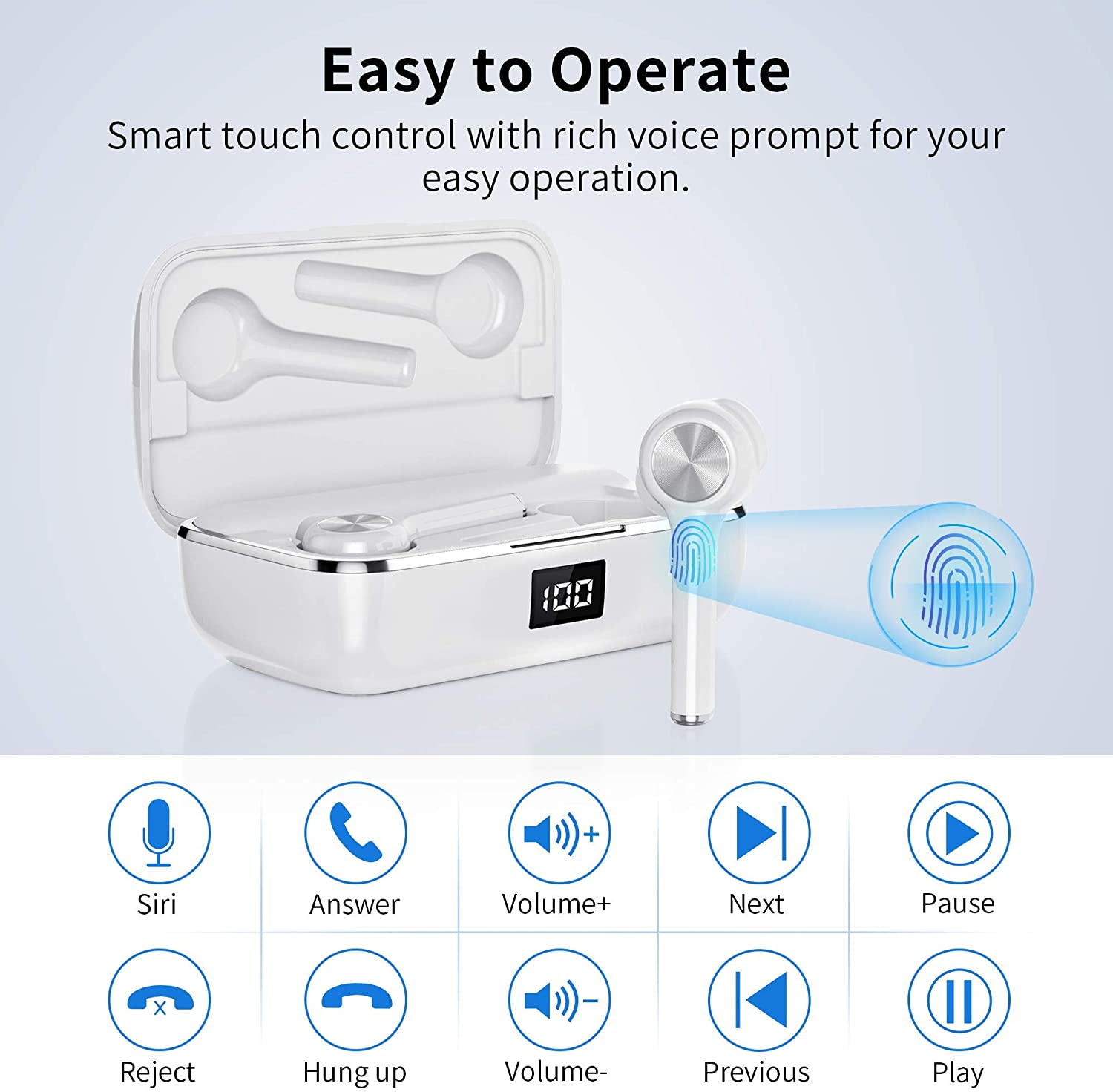 Wireless Bluetooth Earbuds, Wireless Headphones in Ear IPX6 Waterproof