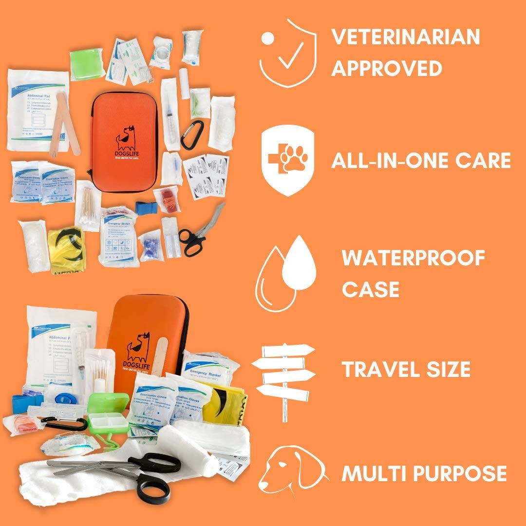 Dog First Aid Kit Includes Over 40 Health Supplies for Dogs Multi