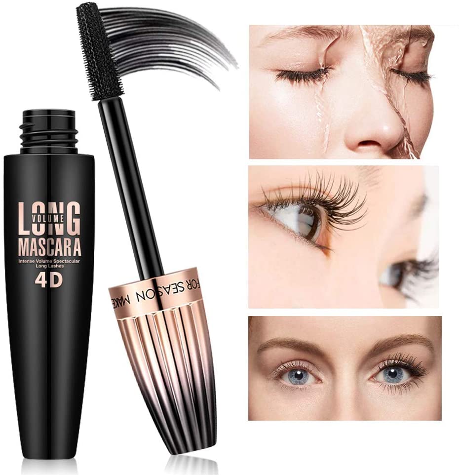 4D Silk Fiber Lash Mascara Waterproof, Luxuriously Longer, Thicker