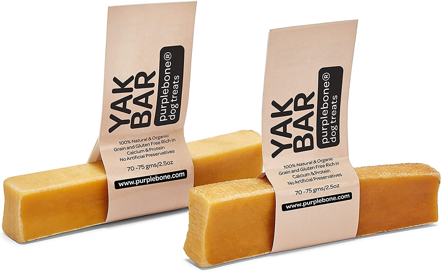 Purplebone Yak Milk Dog Chew, 2x Medium Pack of 70g, Healthy Snacks for