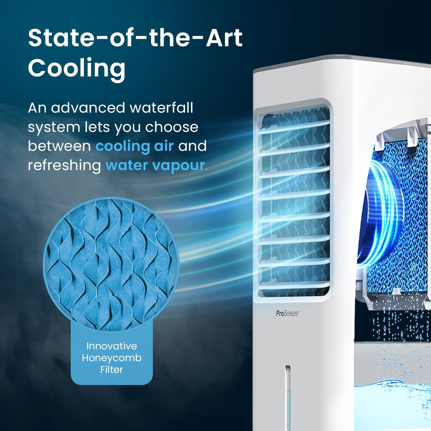 Pro Breeze 4in1 Air Cooler with 5 Litre Capacity, Remote Control, 3